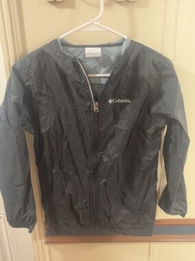 Columbia Kids Black Lightweight Rain Jacket